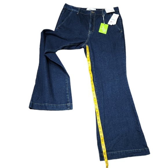 NWT Sam Edelman Women's Bay Blue High Rise Flared-Leg Trouser Jeans 31 - Picture 8 of 10